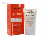 فلوئید ضدآفتاب spf50 سی فورت حاوی ویتامین سی مناسب انواع پوست درمالیفت 40 میلی لیتر بی رنگ