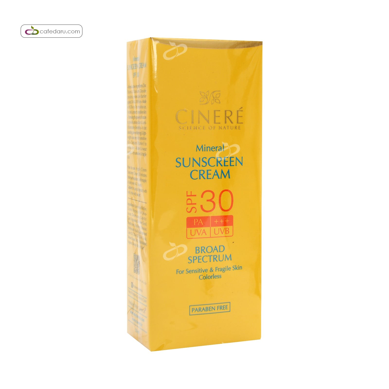 کرم ضدآفتاب SPF30 پوست حساس سینره 50 میلی لیتر بی رنگ