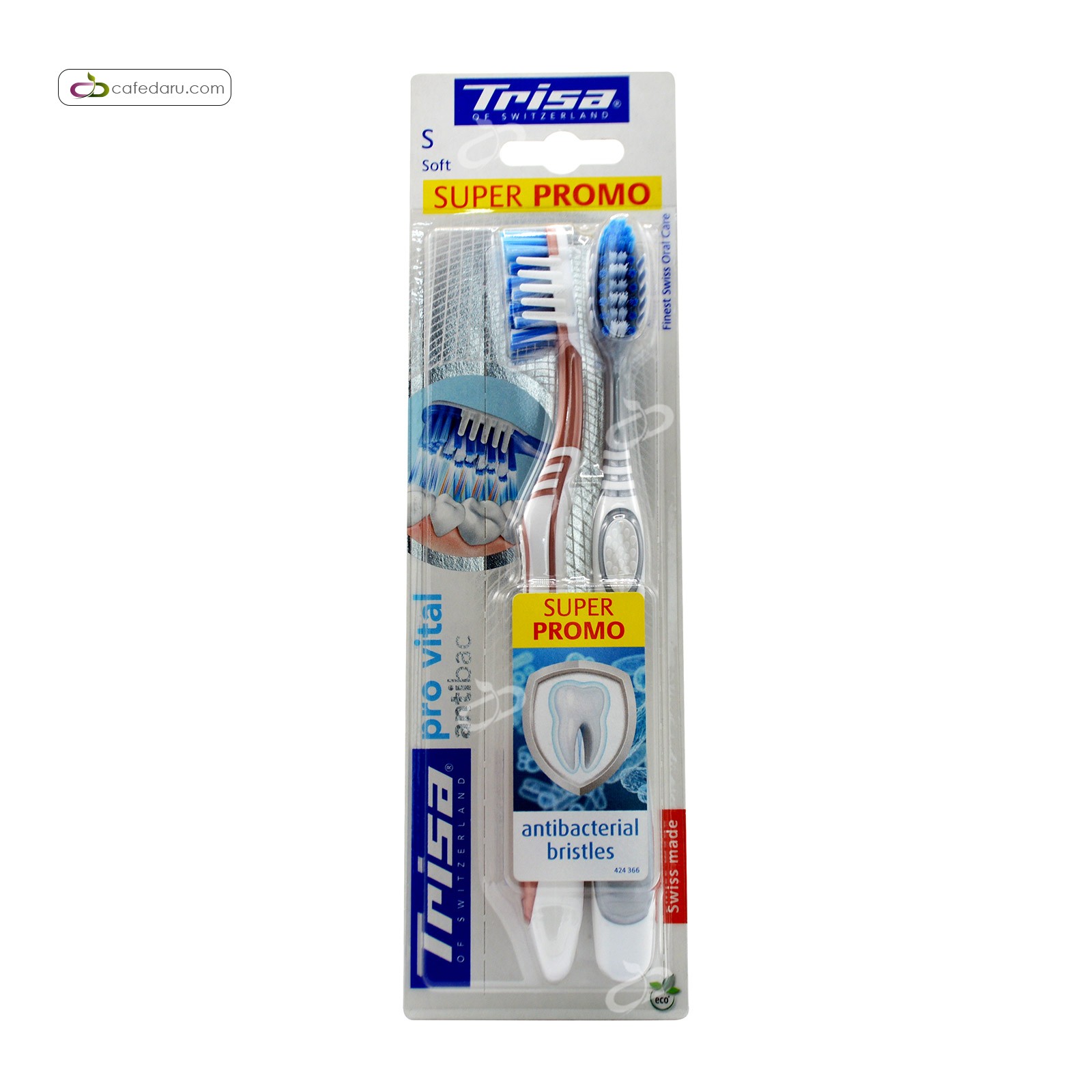 مسواک پروایتال آنتی باکتریال نرم دوتایی تریزا