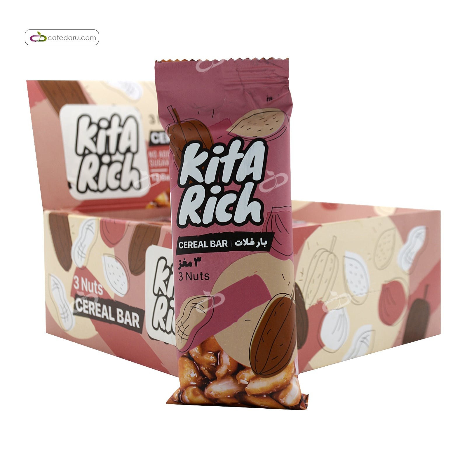 شکلات بار غلات 3 مغز خوراکی کیتاریچ 40 گرم