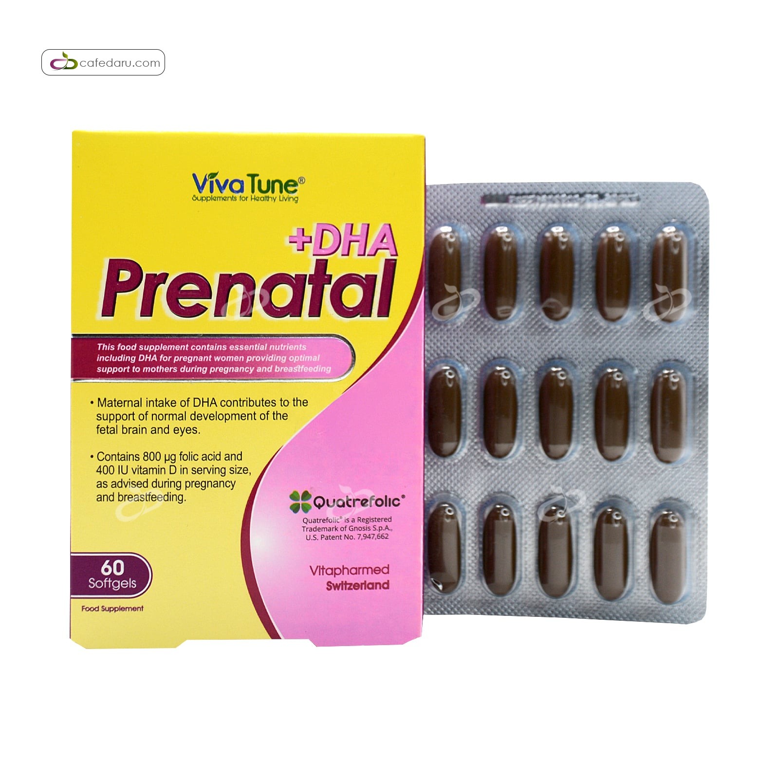 پریناتال + دی اچ ای (مولتی ویتامین بارداری) ویواتیون 60 سافت ژل