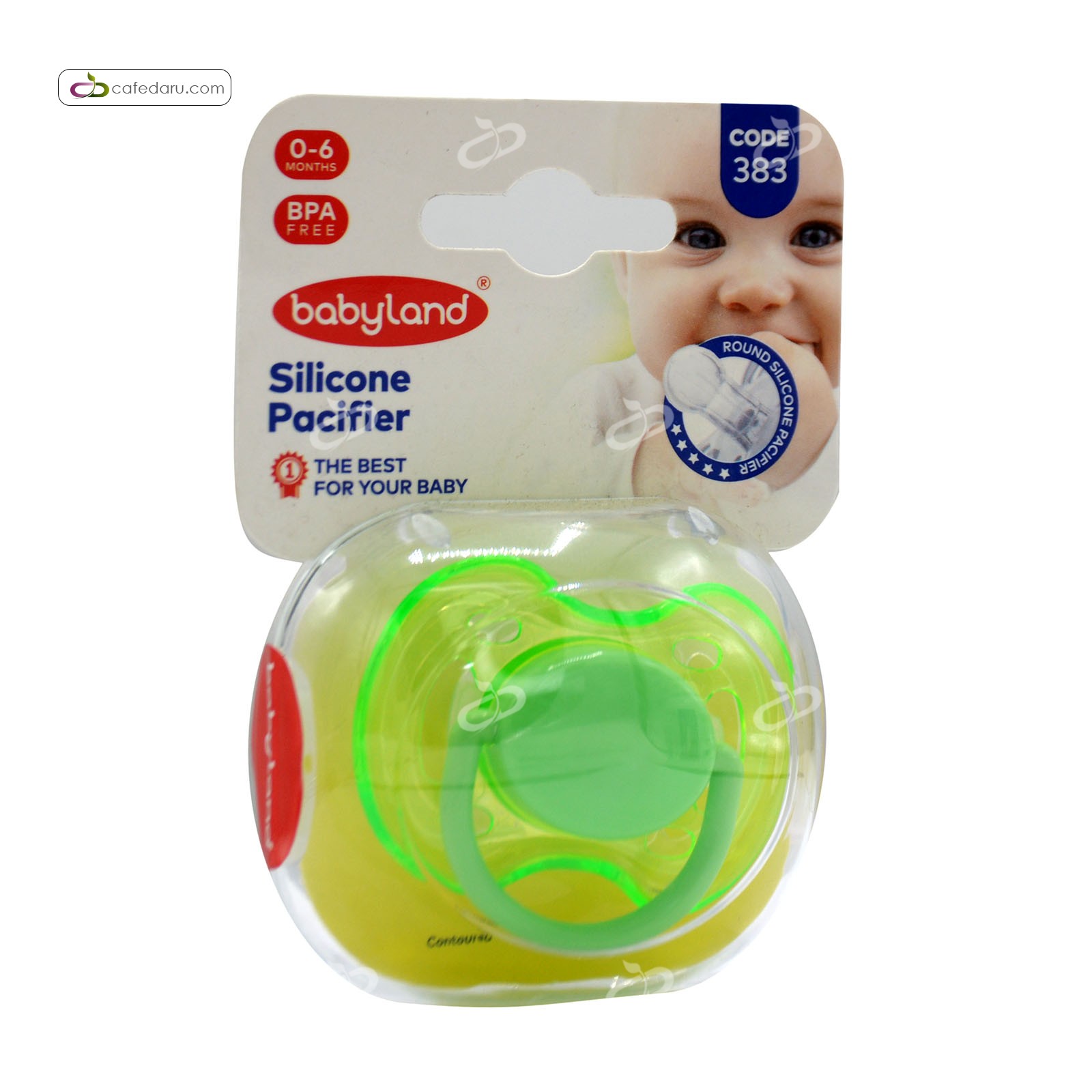 پستانک فندوقی شفاف 0 تا 6 ماه بیبی لند کد 383