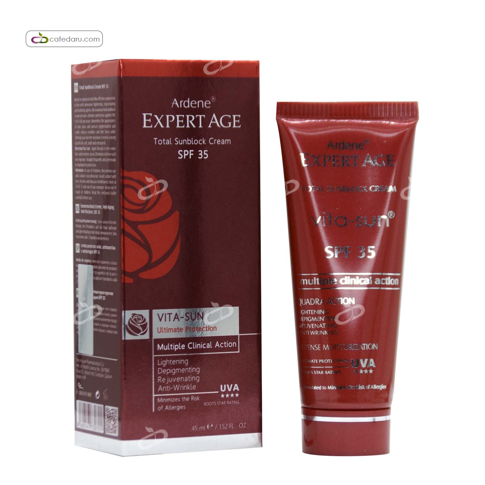 کرم ضد آفتاب SPF35 روشن کننده و ضد چروک آردن اکسپرتیج 45 میلی لیتر