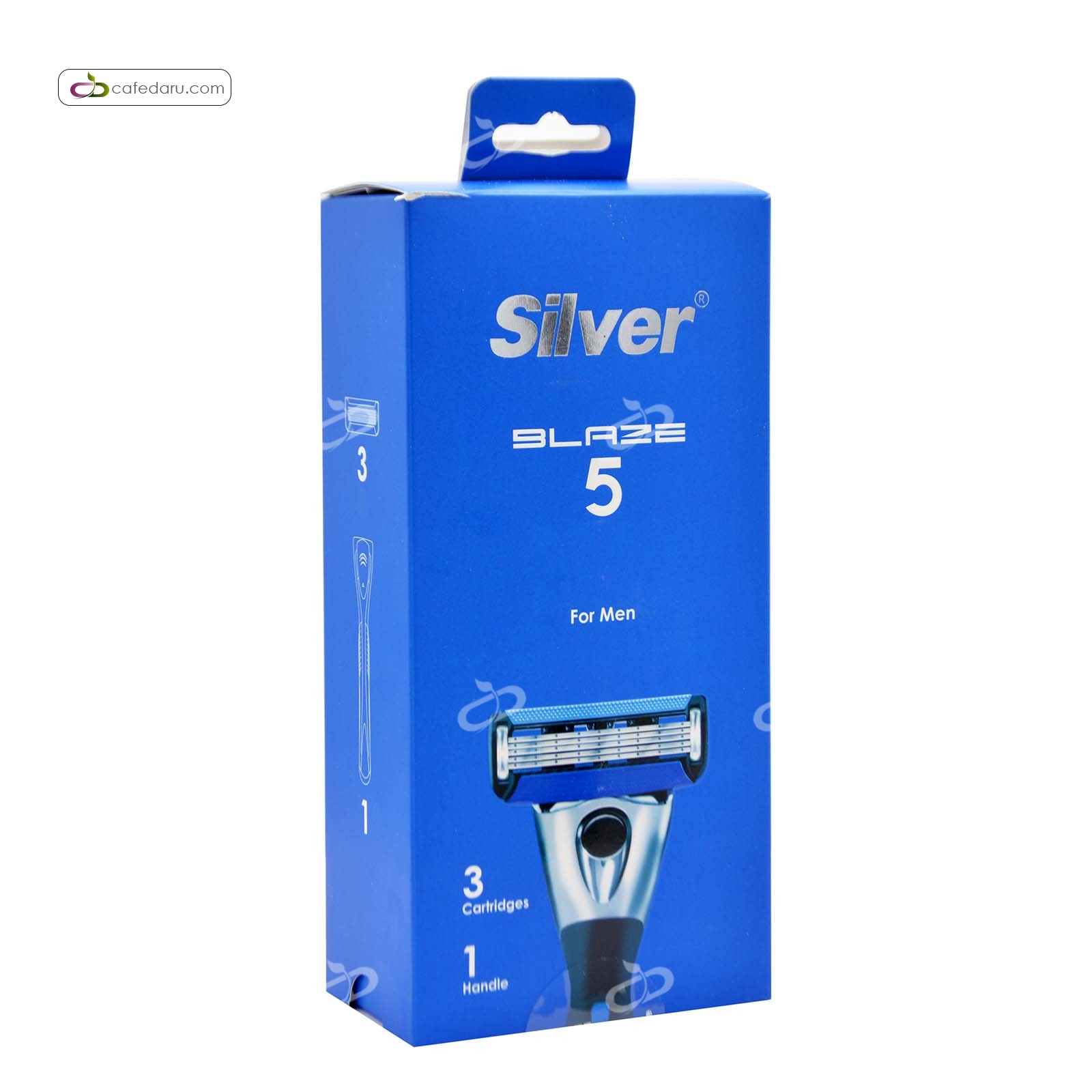 تیغ اصلاح 5 لبه سیستمی بلیز همراه یدک مردانه سیلور 3+1 عددی