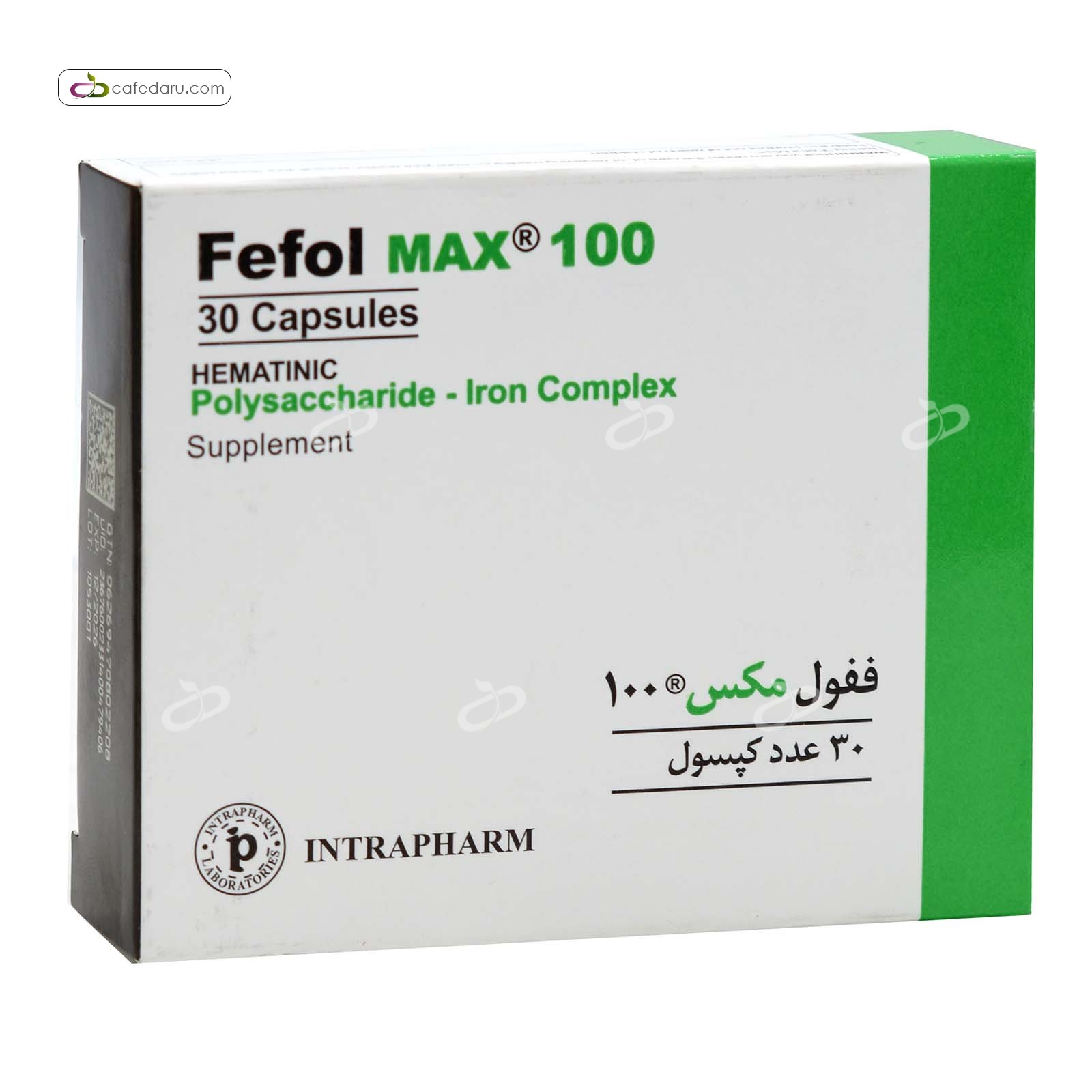 ففول مکس 100 (تأمین آهن) اینترافارم 30 کپسول